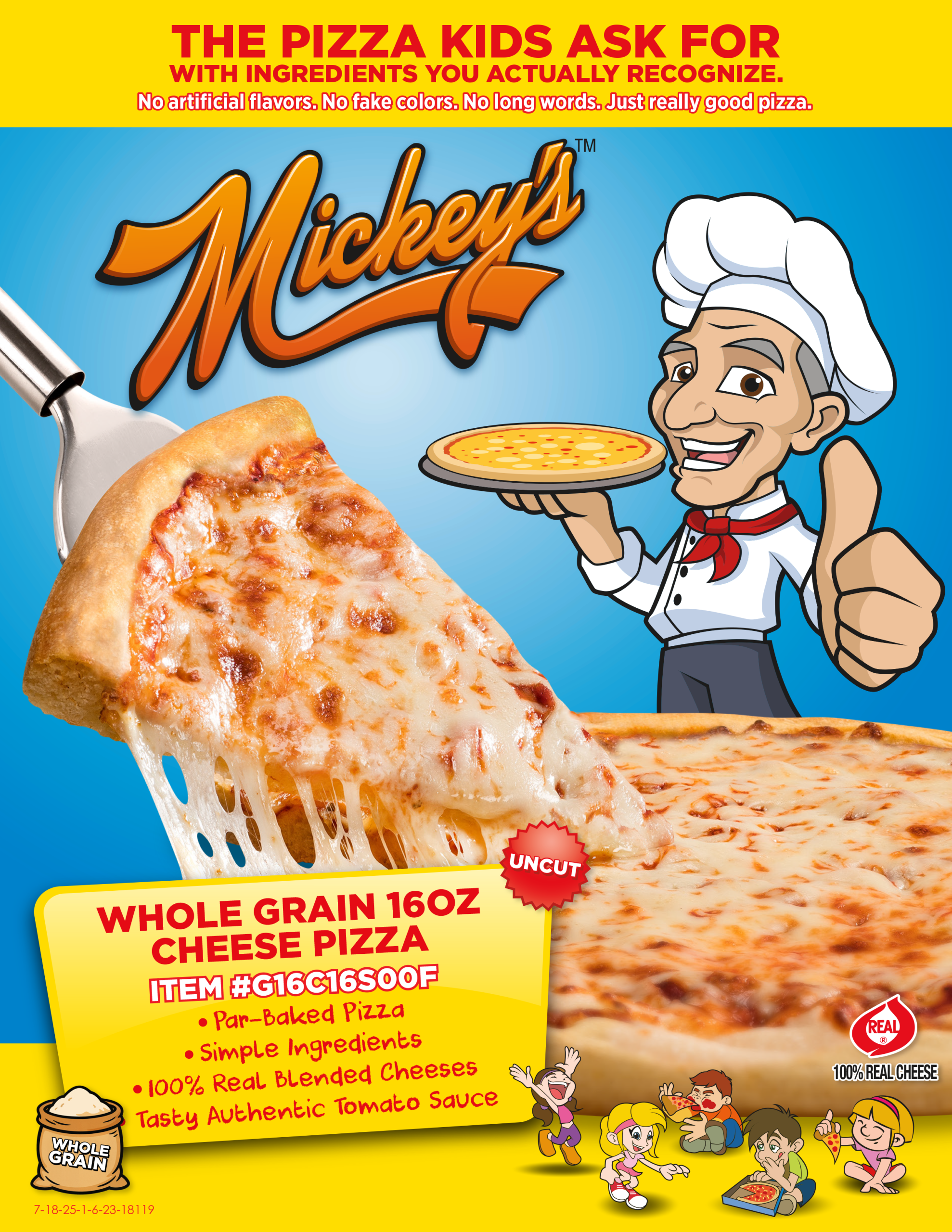 18119 Mickey's G16C16S00F Wholegrain 16oz Cheese Uncut Cut School-1 ...