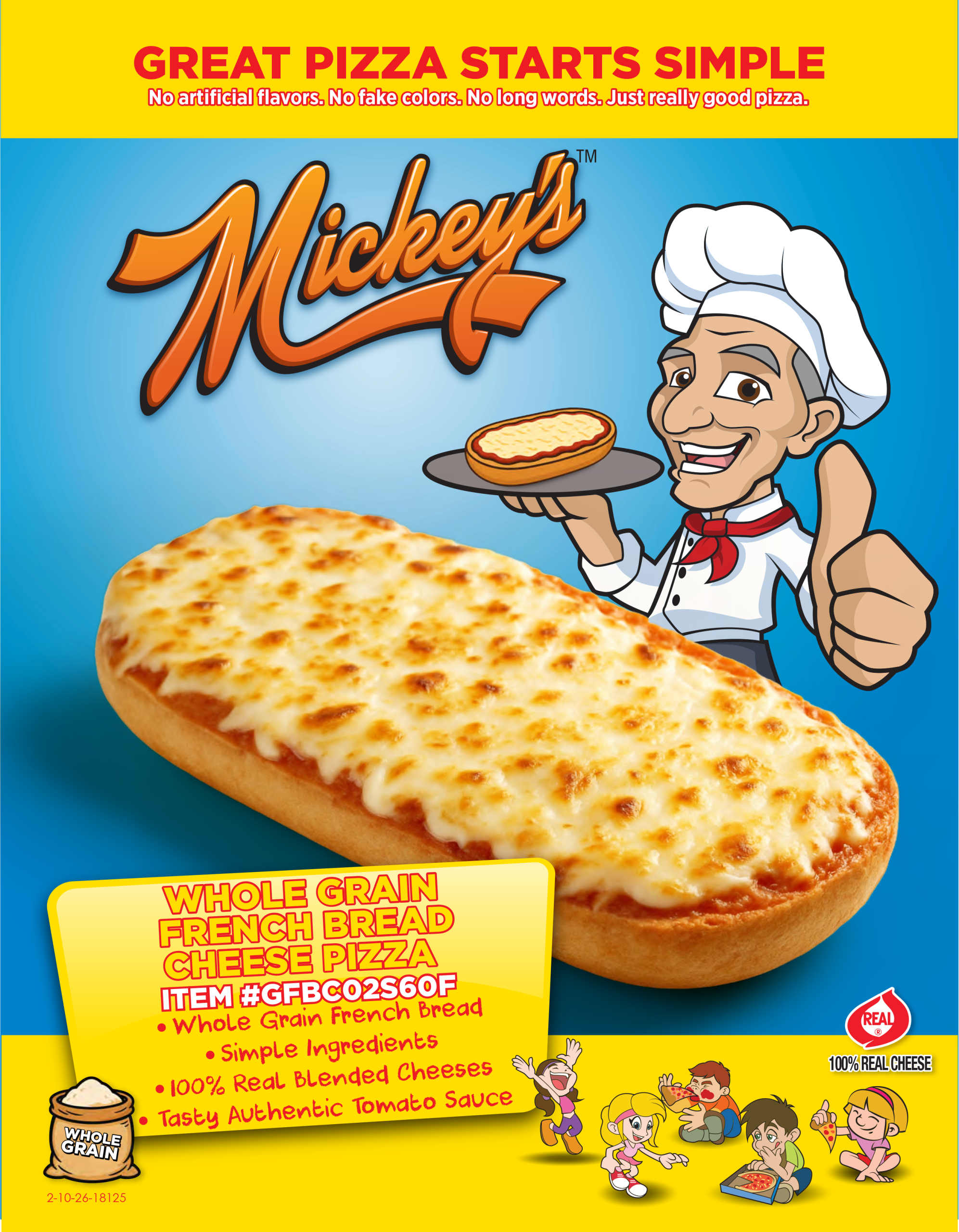 18125 Mickey's GFBC02S60F Wholegrain French Bread Cheese 12-Pack School ...